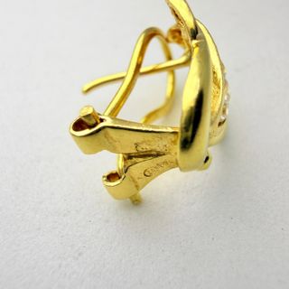 Pendiente de oro de 18k con circonitas, 4.46 g.