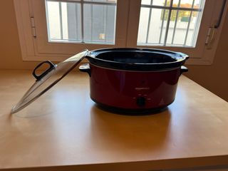 Olla Cocción Lenta Roja y Negra