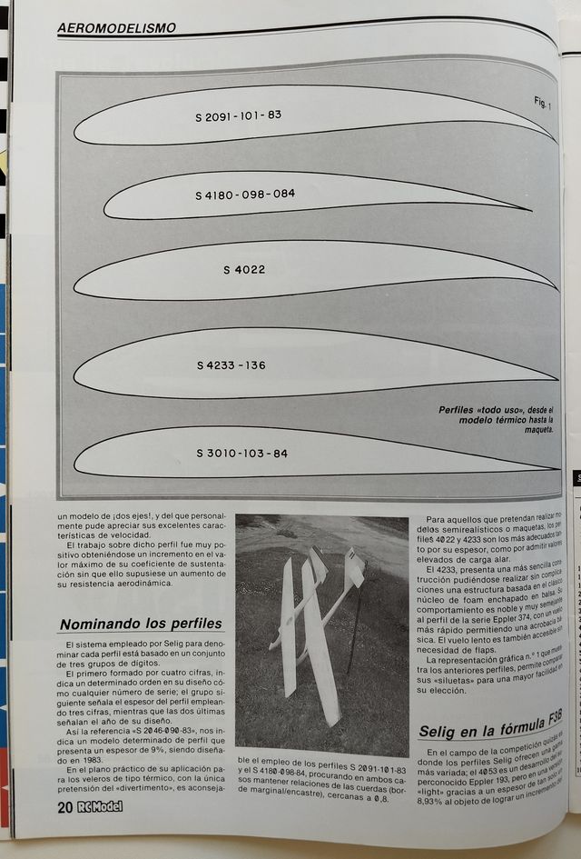 Aeromodelismo RcModel Perfiles SELIG para velero