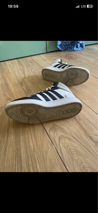 Scarpe Adidas alte nere e bianche taglia 42