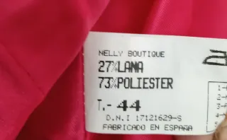 Abrigo rosa intenso Talla 44 Nuevo hecho en España