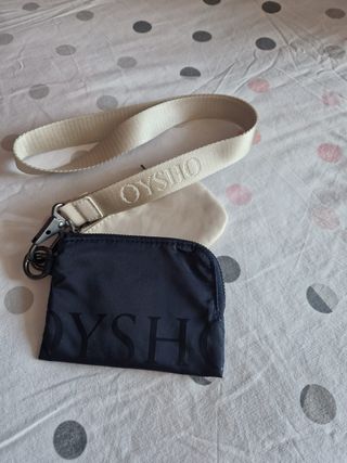Monedero Oysho negro y beige