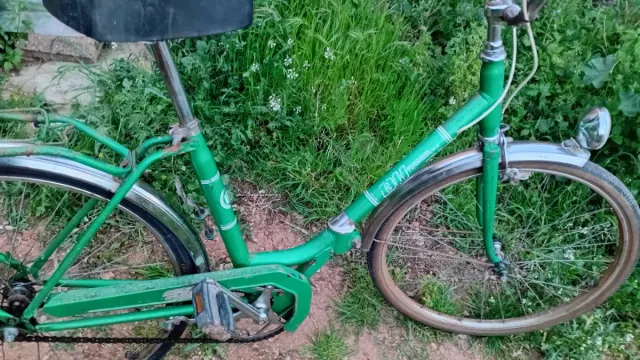 Bicicleta verde vintage