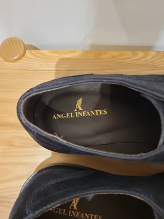 Zapatos cordones ante azul marino T44