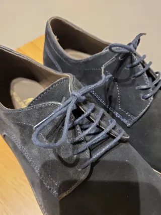 Zapatos cordones ante azul marino T44