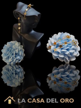 Pendientes Largos Estrellas Oro 18kt