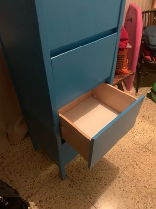 Cajonera azul turquesa 4 cajones