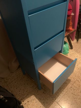 Cajonera azul turquesa 4 cajones