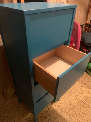 Cajonera azul turquesa 4 cajones