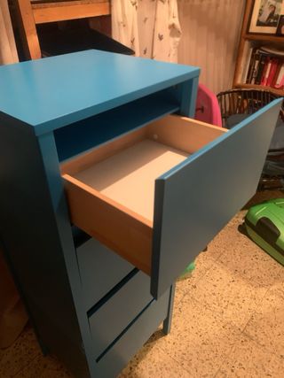 Cajonera azul turquesa 4 cajones