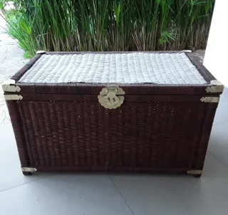 Baúl Arcón de Ratán con asas Asiático Vintage