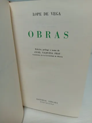 Lope de Vega. Obras. Editorial Vergara