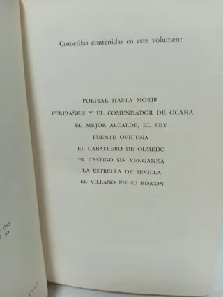 Lope de Vega. Obras. Editorial Vergara