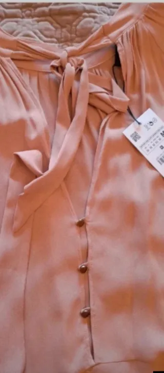 Vestido Zara fluido rosa talla única