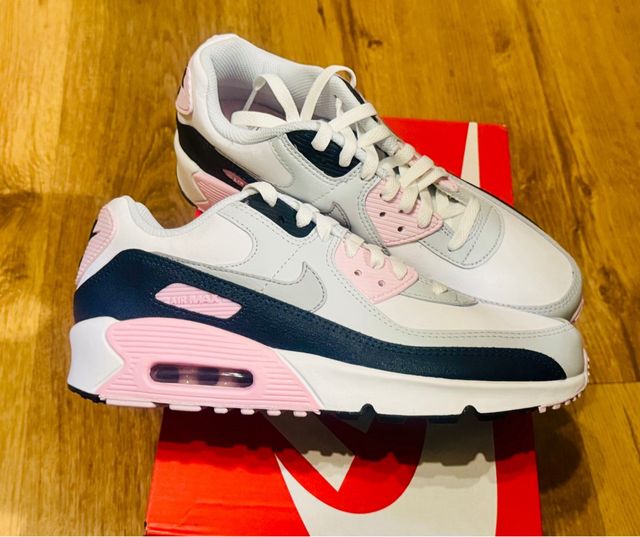 Nike Air Max 90 Cuero Blancas y Rosa Talla 40