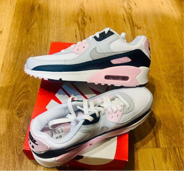 Nike Air Max 90 Cuero Blancas y Rosa Talla 40