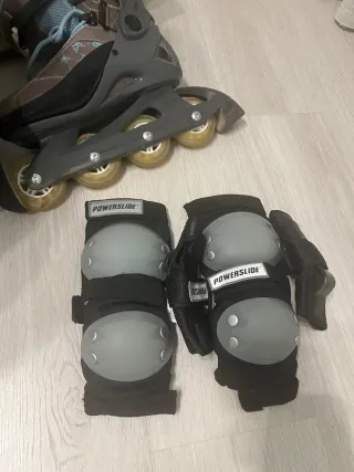 Patines en línea y equipo de protección