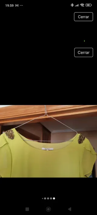 Vestido de ceremonia verde y amarillo