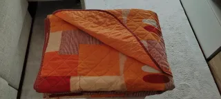 Colcha bouti naranja y roja