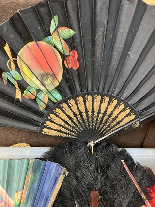 Raccolta di ventagli antichi decorati