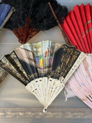 Raccolta di ventagli antichi decorati