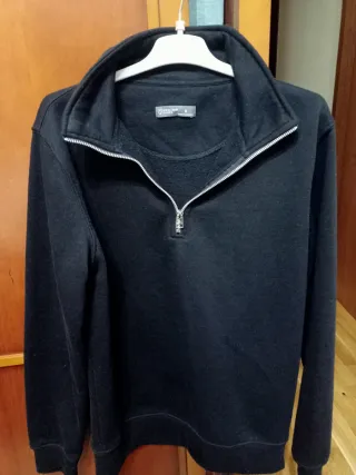 Sudadera negra cremallera chico Talla S