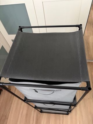 Cajonera de tela gris 3 niveles