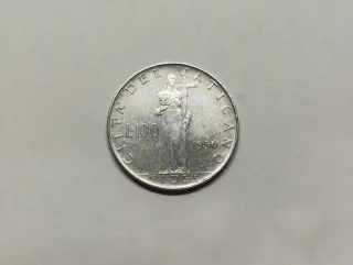 Bonita Moneda Vaticano 100 Liras 1956