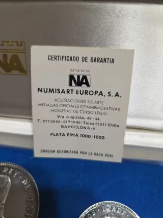 Medallas Numisart Plata Fina Juan Carlos I