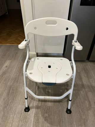 Silla ducha plegable con inodoro (WC). Como nueva