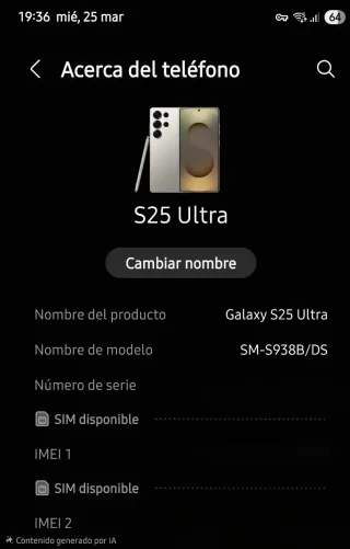 Samsung Galaxy S25 Ultra 512 GB como nuevo