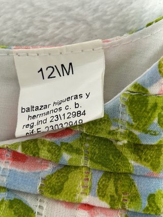 Vestido niña Baltazar Higueras 12 meses