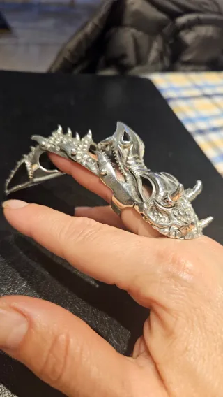 Anillo de Plata de Ley de cabeza de Dragón