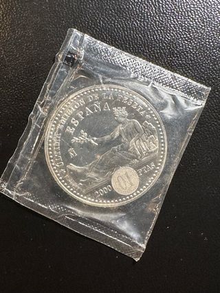 Moneda Plata 2000 Pesetas España 2001