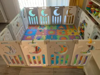 Parque infantil plegable + alfombra