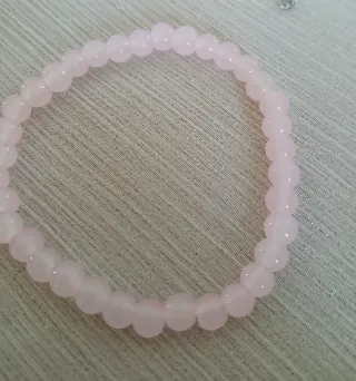 Colgante Cuarzo Rosa Hexagonal y Pulsera de cuarzo