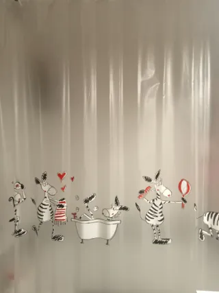 Cortina de ducha para baño con diseño de cebras