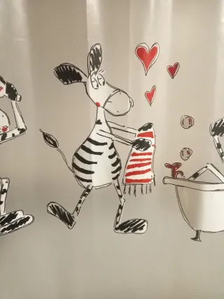 Cortina de ducha para baño con diseño de cebras