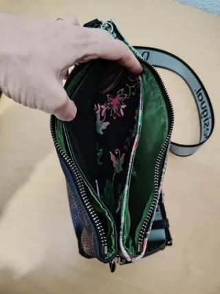Bolso Desigual Piel Negro Multicolor 28x18cm