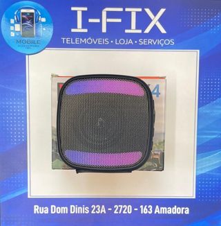 Coluna Bluetooth Portátil com Luz LED