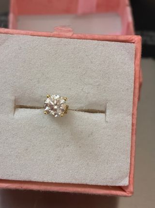 Pendiente Oro 18k Diamante Natural 0.53Ct,Certific