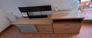 2 Muebles TV Salón Madera y cristal