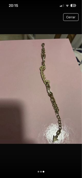 Pulsera Guess dorada y blanca