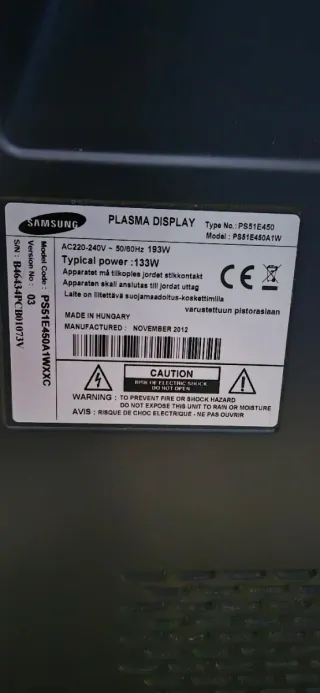 TV Samsung 51 sin Smart TV