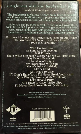 Lote 4 VHS Backstreet Boys