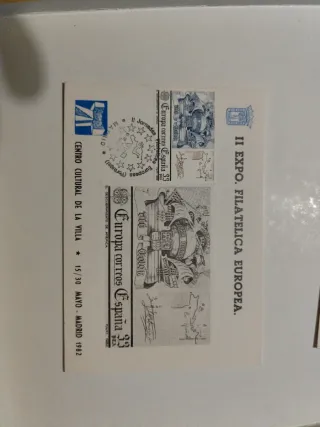 2 Pruebas en Negro Europa España 1982. Exp filatel