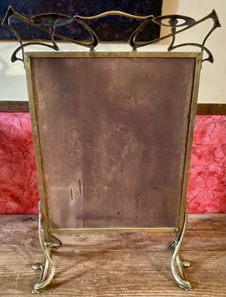 Pantalla Chimenea Art Nouveau Metal y Tela