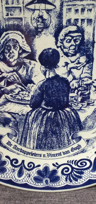 Plato Decorativo Delft Blue Los Comedores de Patat