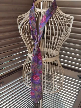 Cravatta vintage Pura Seta floreale