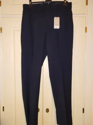 Pantalón de traje regular fit azul marino Mango